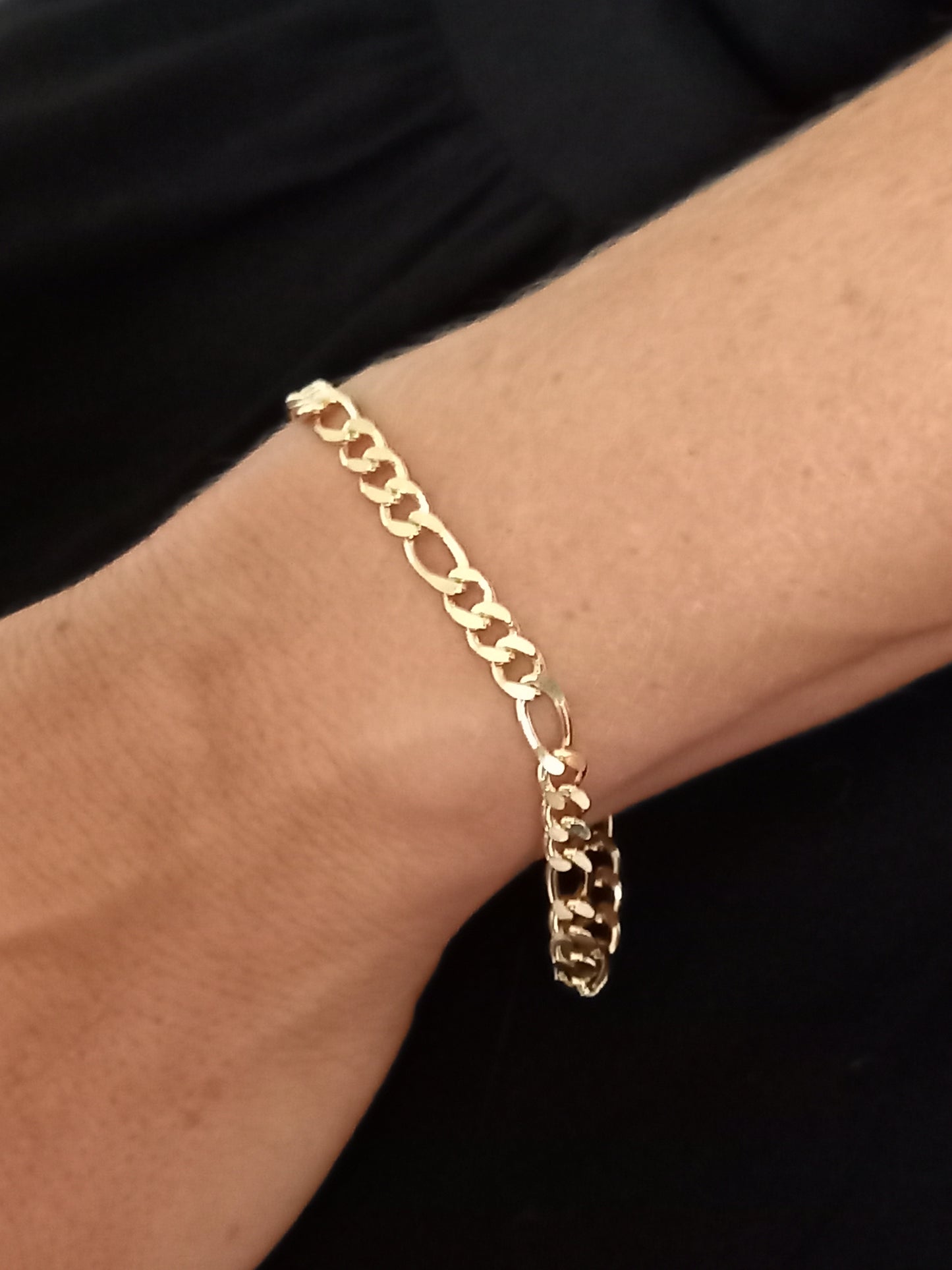 18 Kt GoldFilled Bangles and Bracelets - 18Kt Gold Filled Figaro Bracelet 5mm