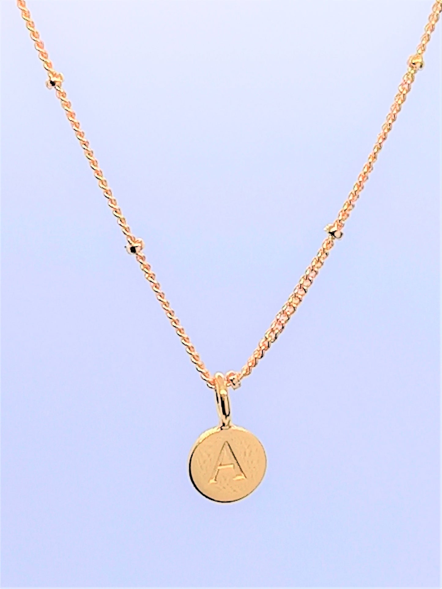 Gold Initial Charm Necklaces A-Z - Initial Necklace A