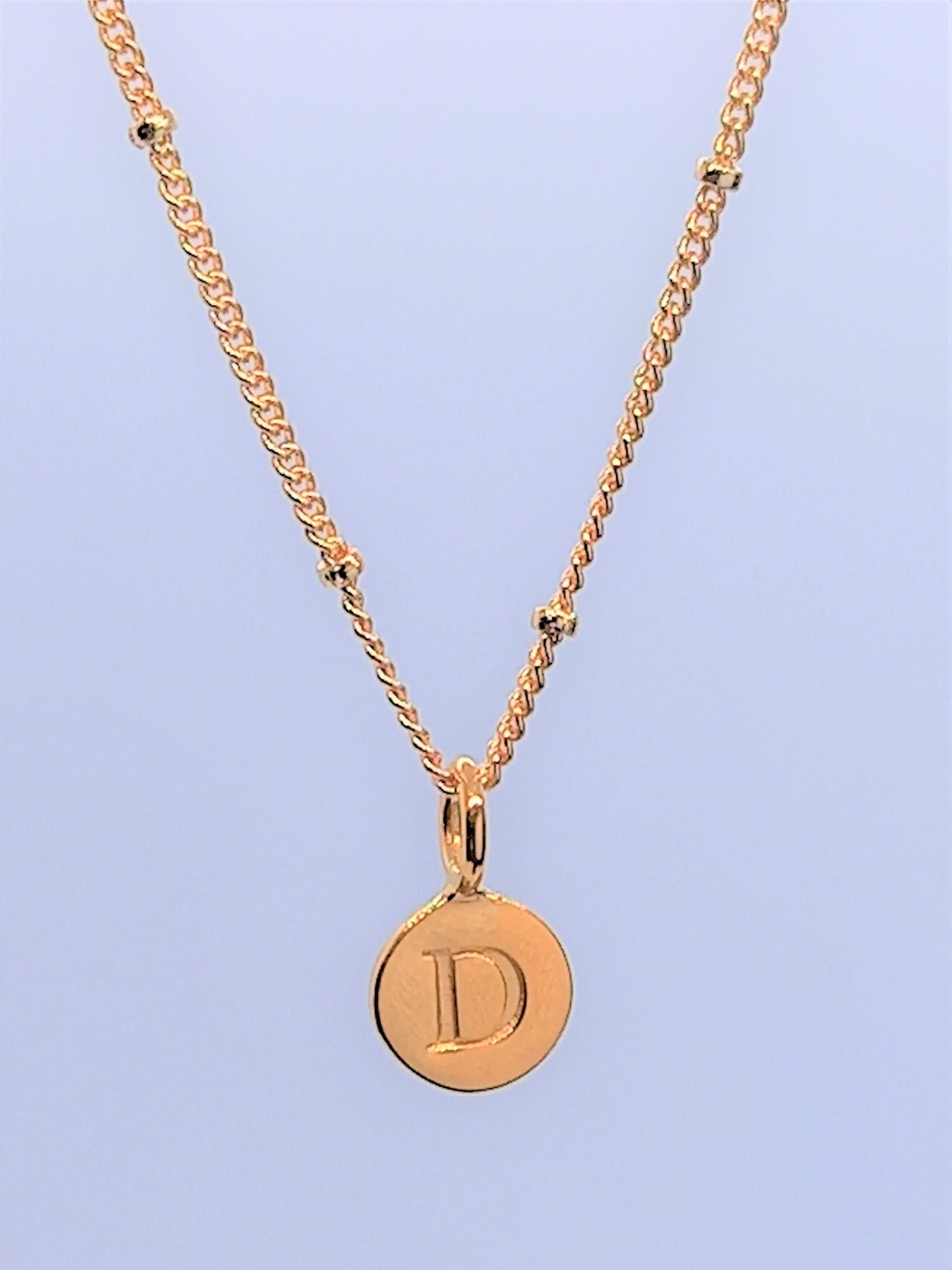 Gold Initial Charm Necklaces A-Z - Initial Necklace D