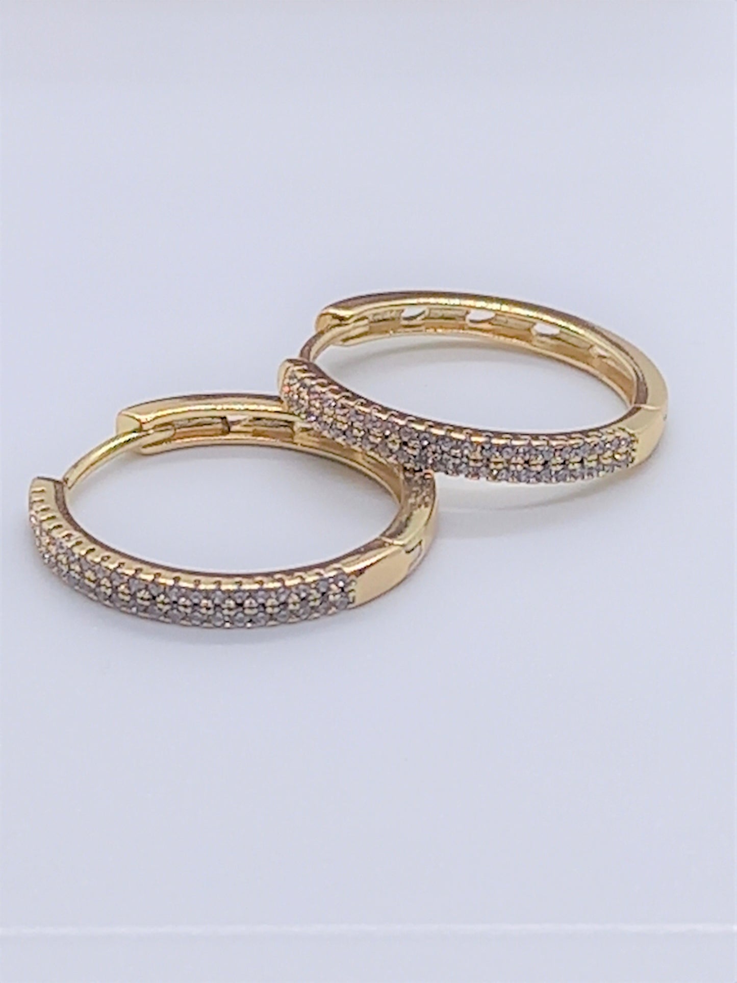 Gold Filled Earrings - Cubic Zirconia Medium Hoops OUT OF STOCK