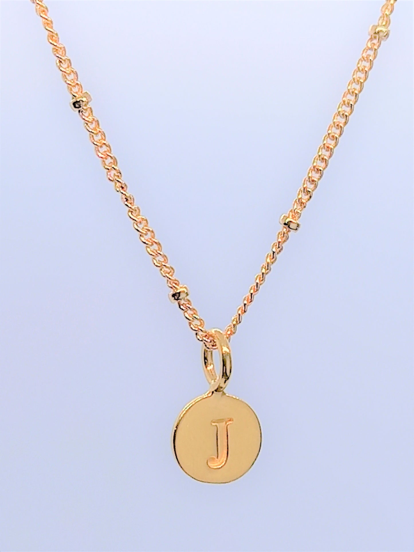 Gold Initial Charm Necklaces A-Z - Initial Necklace J
