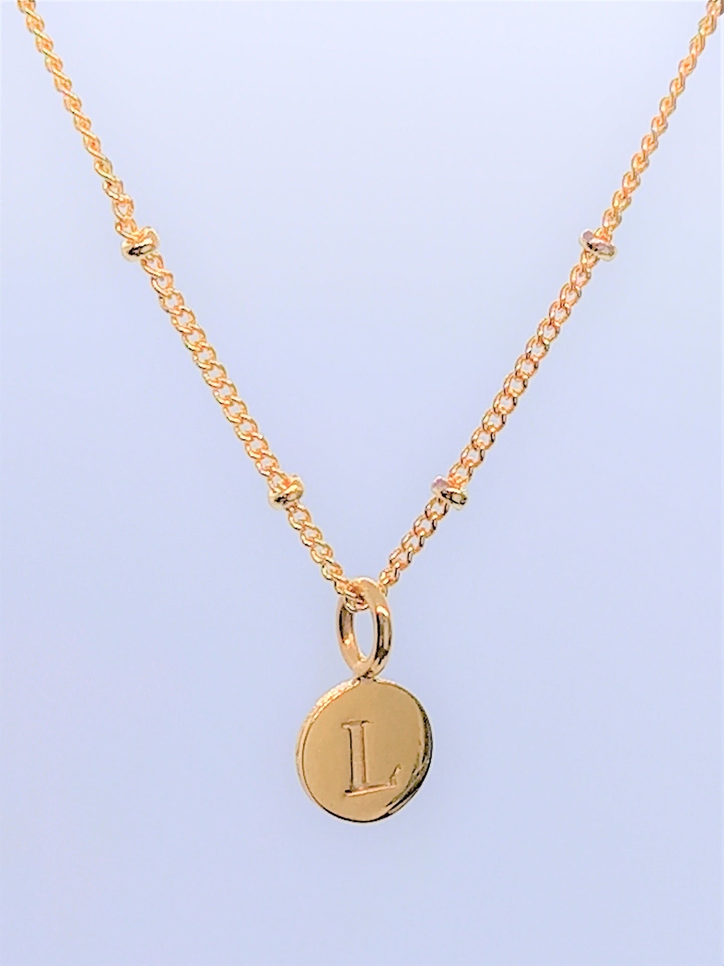 Gold Initial Charm Necklaces A-Z - Initial Necklace L Out of stock