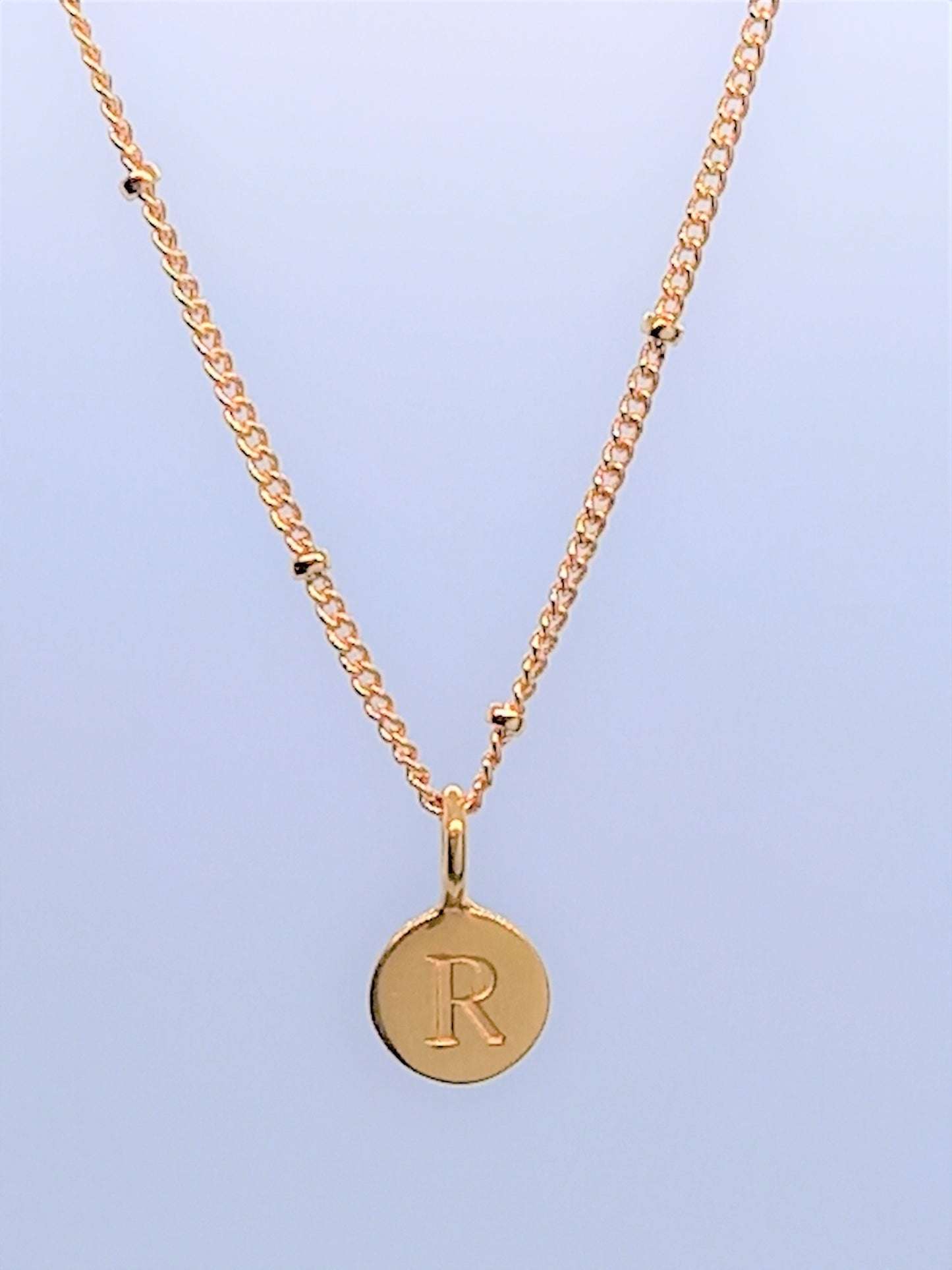 Gold Initial Charm Necklaces A-Z - Initial Necklace R