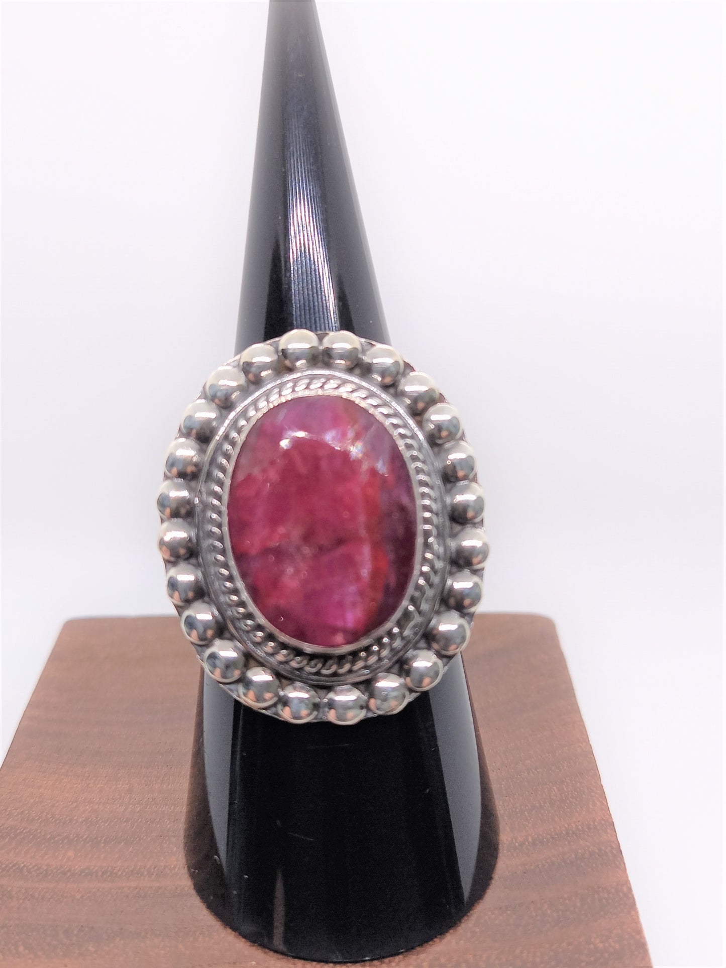 Sterling Silver Gemstone Rings - Ruby Rava Sterling Silver Ring