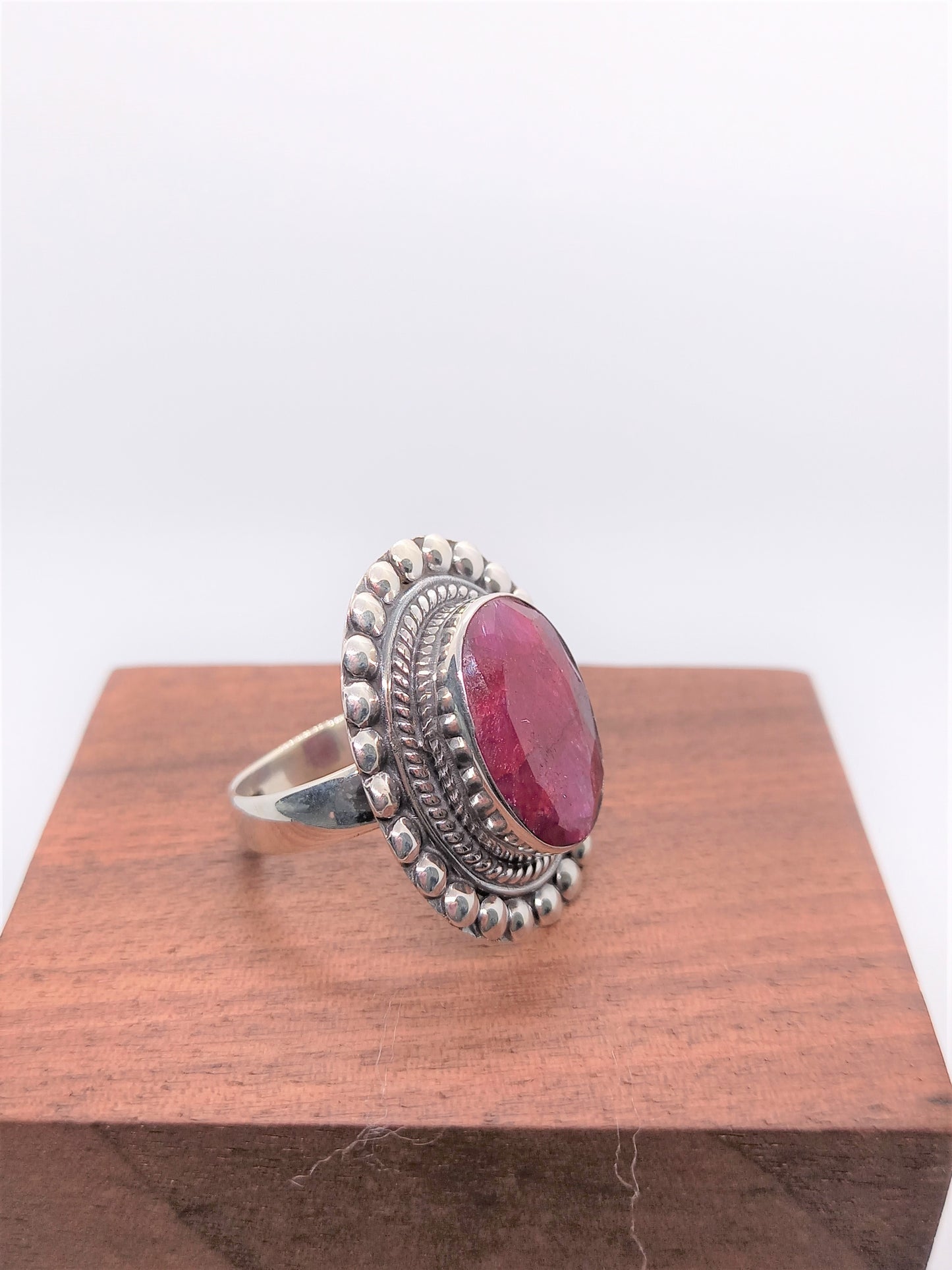Sterling Silver Gemstone Rings - Ruby Rava Sterling Silver Ring