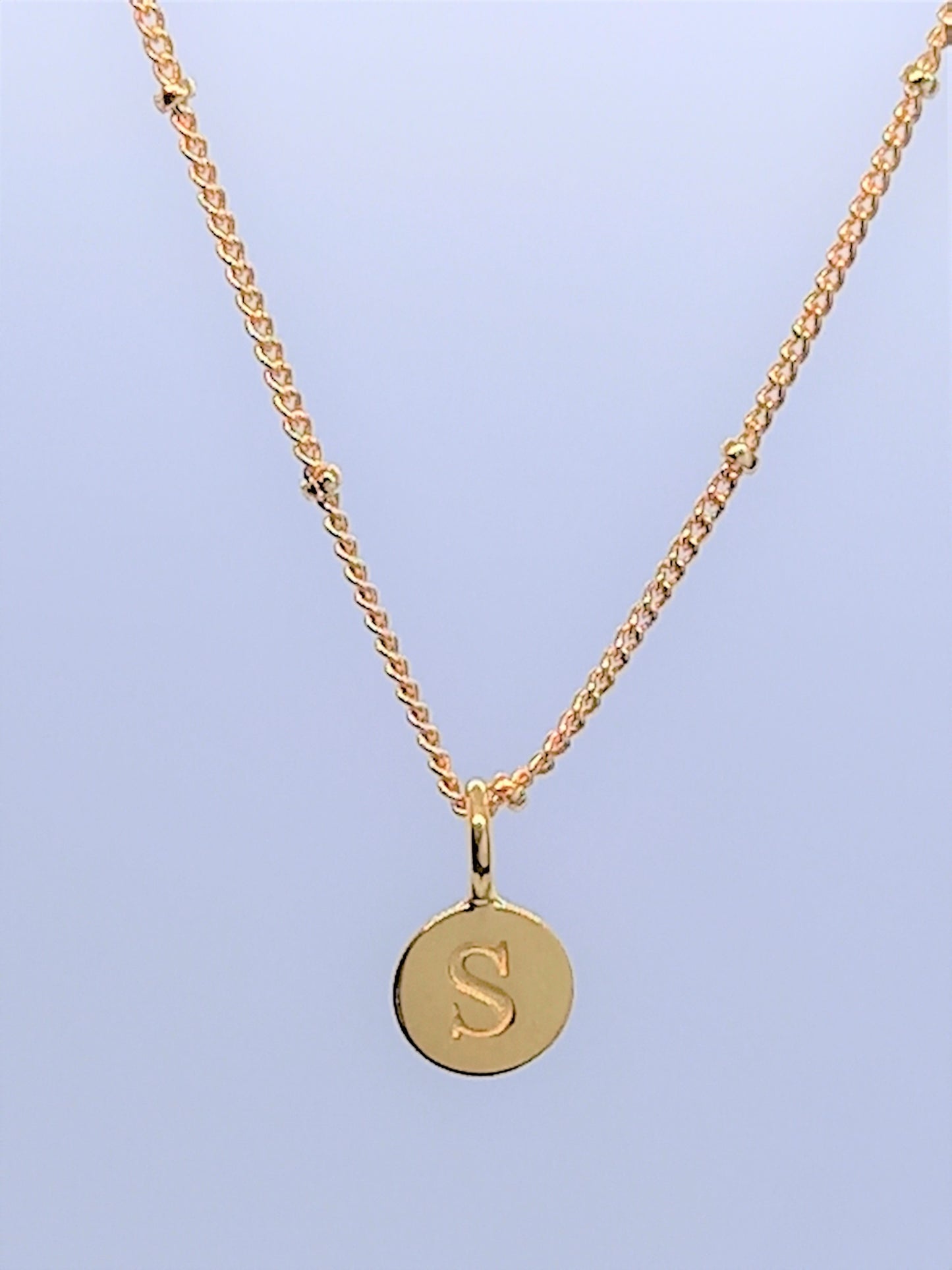 Gold Initial Charm Necklaces A-Z - Initial Necklace S