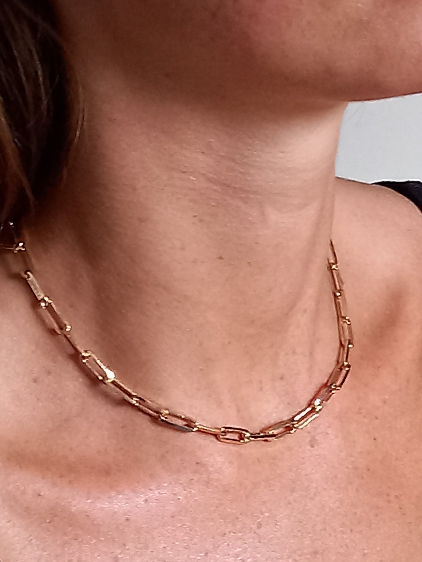 18Kt GoldFilled Large Chains - 18Kt Gold Filled Paperclip 16 " Choker Chain