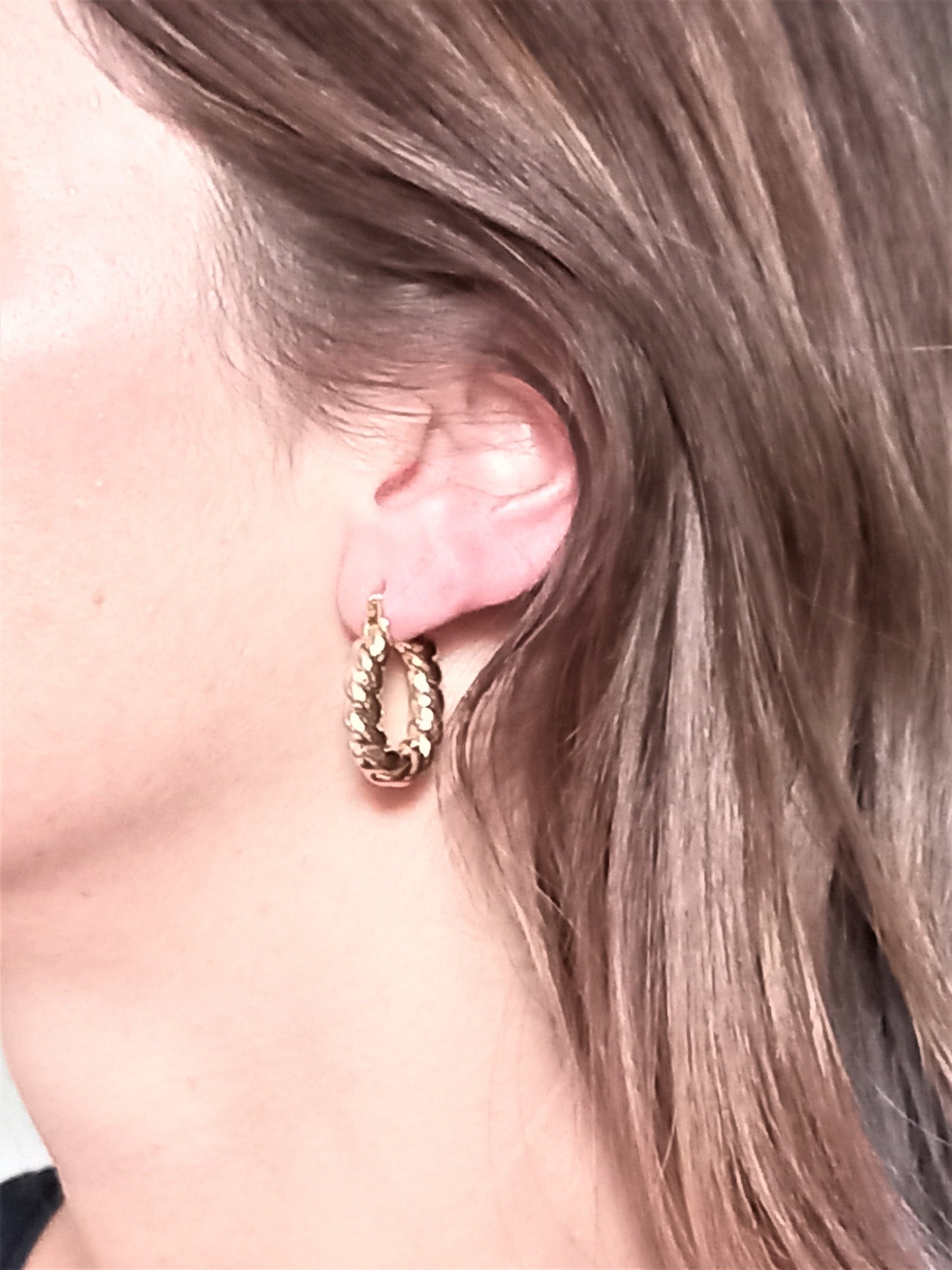 Gold filled Earrings - Swirl Hoops