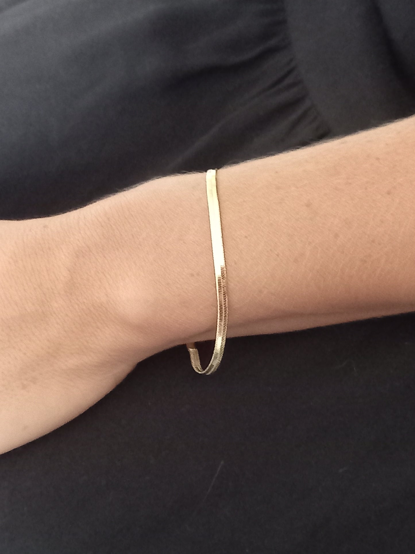 18 Kt Gold Filled Bangles and Bracelets - Herringbone Bracelet 3mm