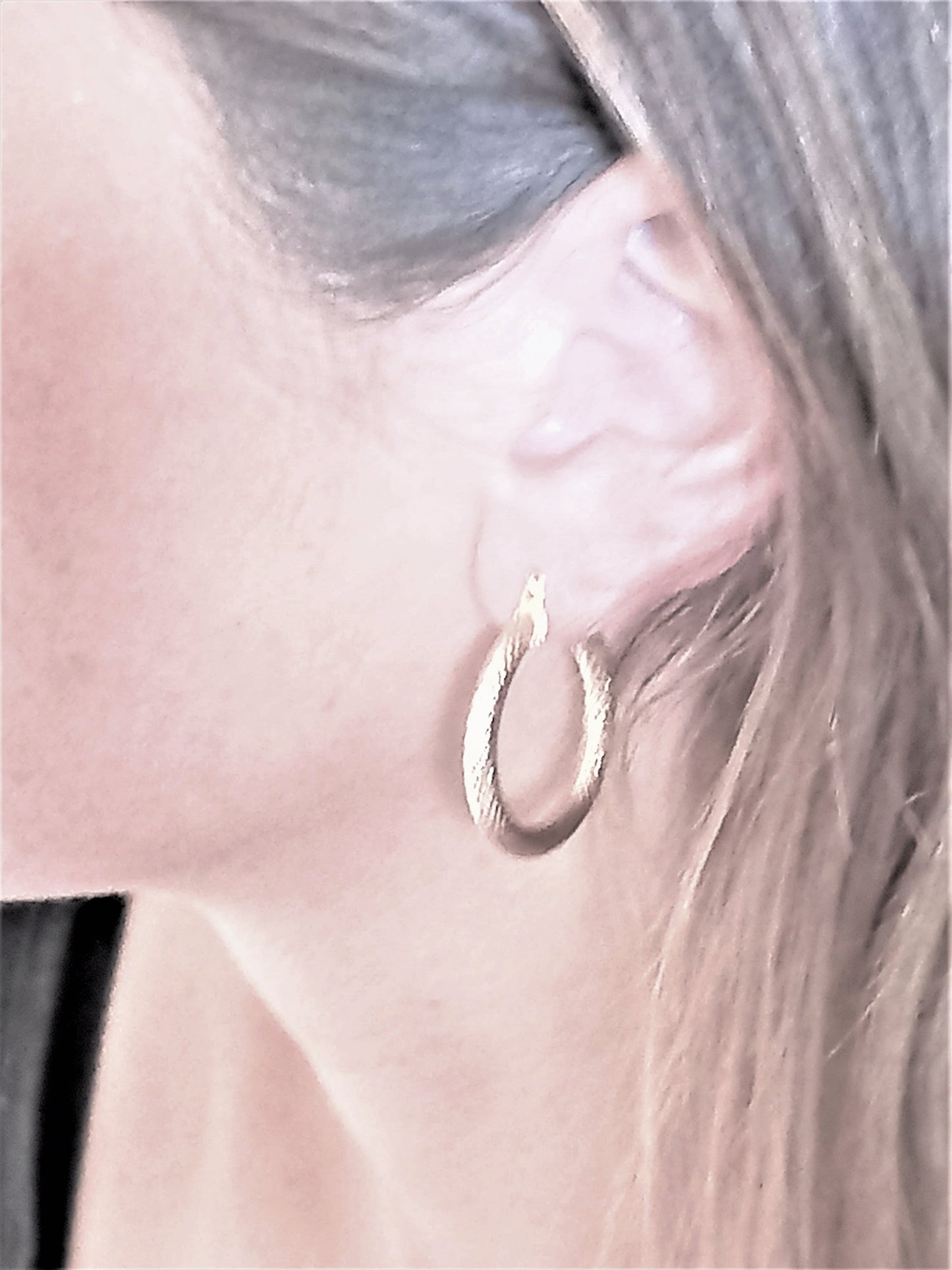 Gold filled Earrings - Texture Hoops