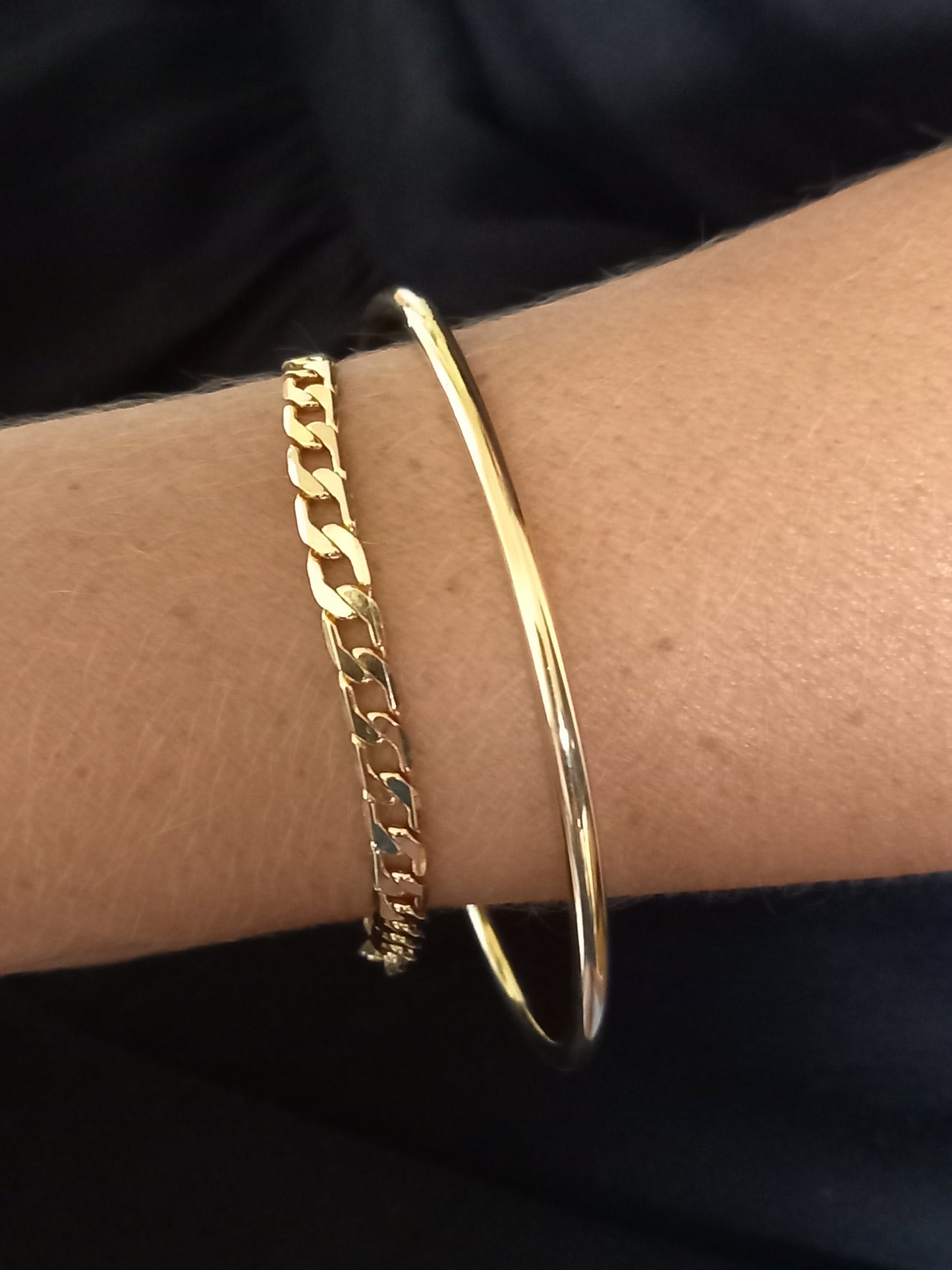 18 Kt Gold Filled Bangles and Bracelets - 18 Kt Gold Filled Cuban Link Bracelet