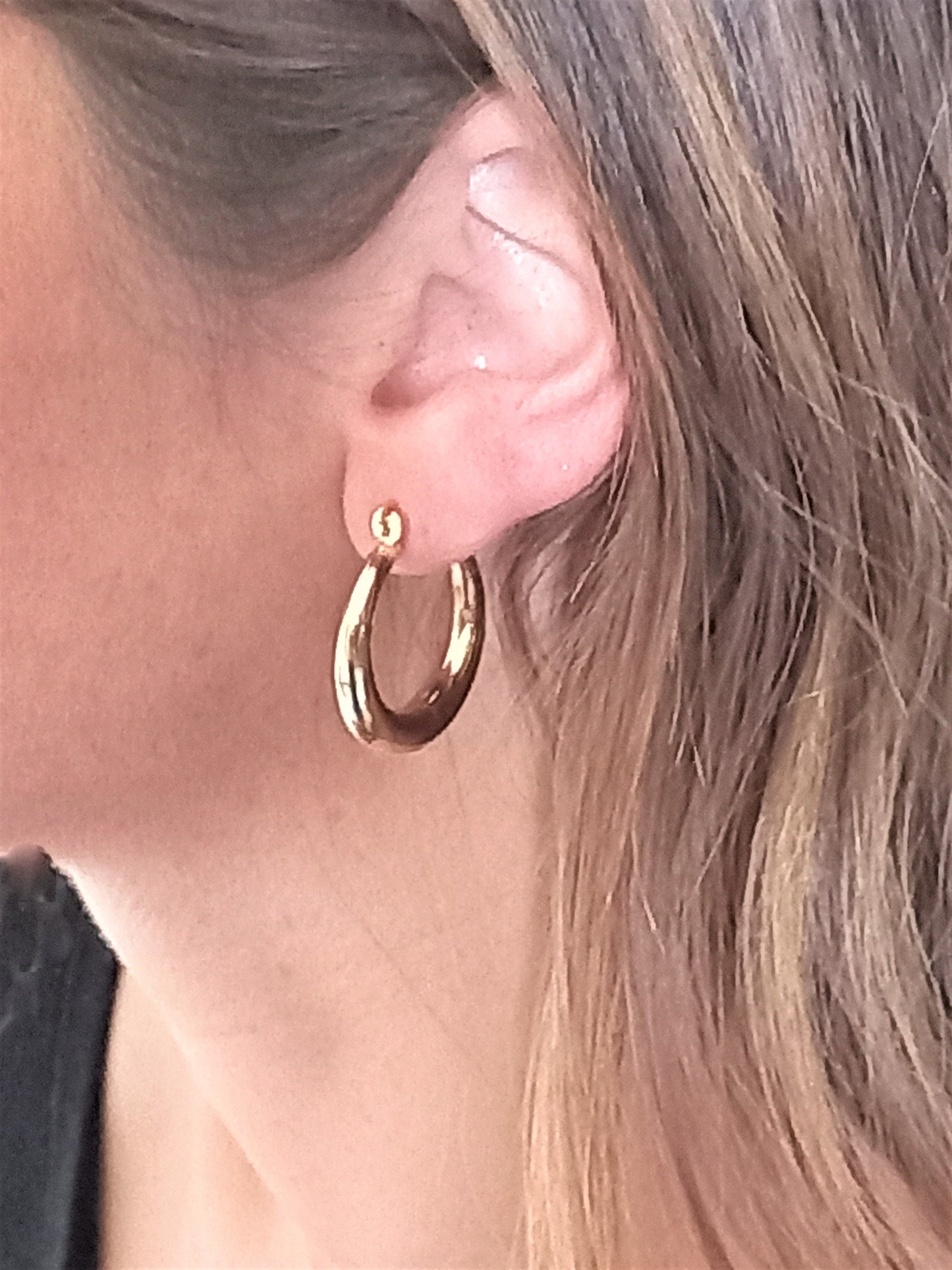 18kt Gold Filled Earrings - Gold filled Earrings Medium Smooth Hoops