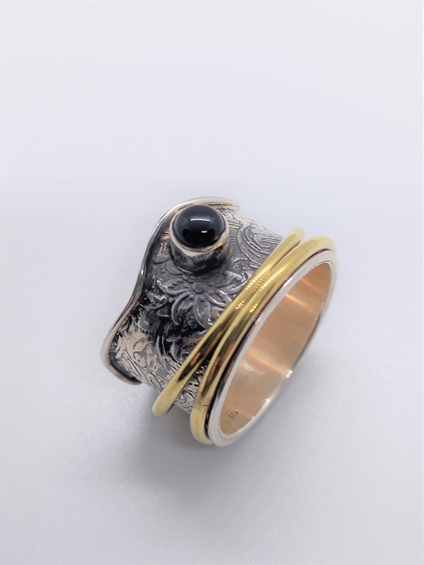 Sterling Silver Spinning Ring - Black Onyx