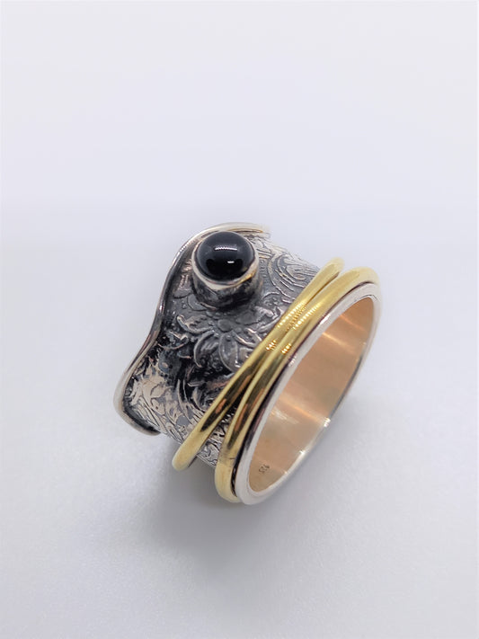 Sterling Silver Spinning Ring - Black Onyx