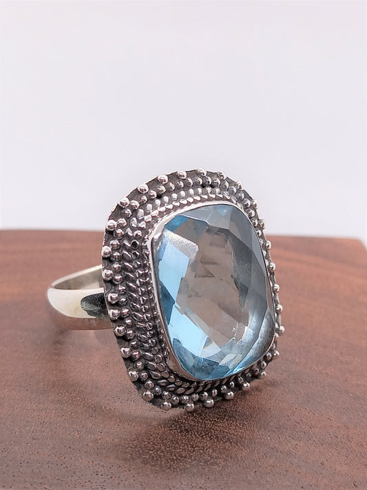 Sterling Silver Gemstone Rings - Blue Topaz Sterling Silver Ring