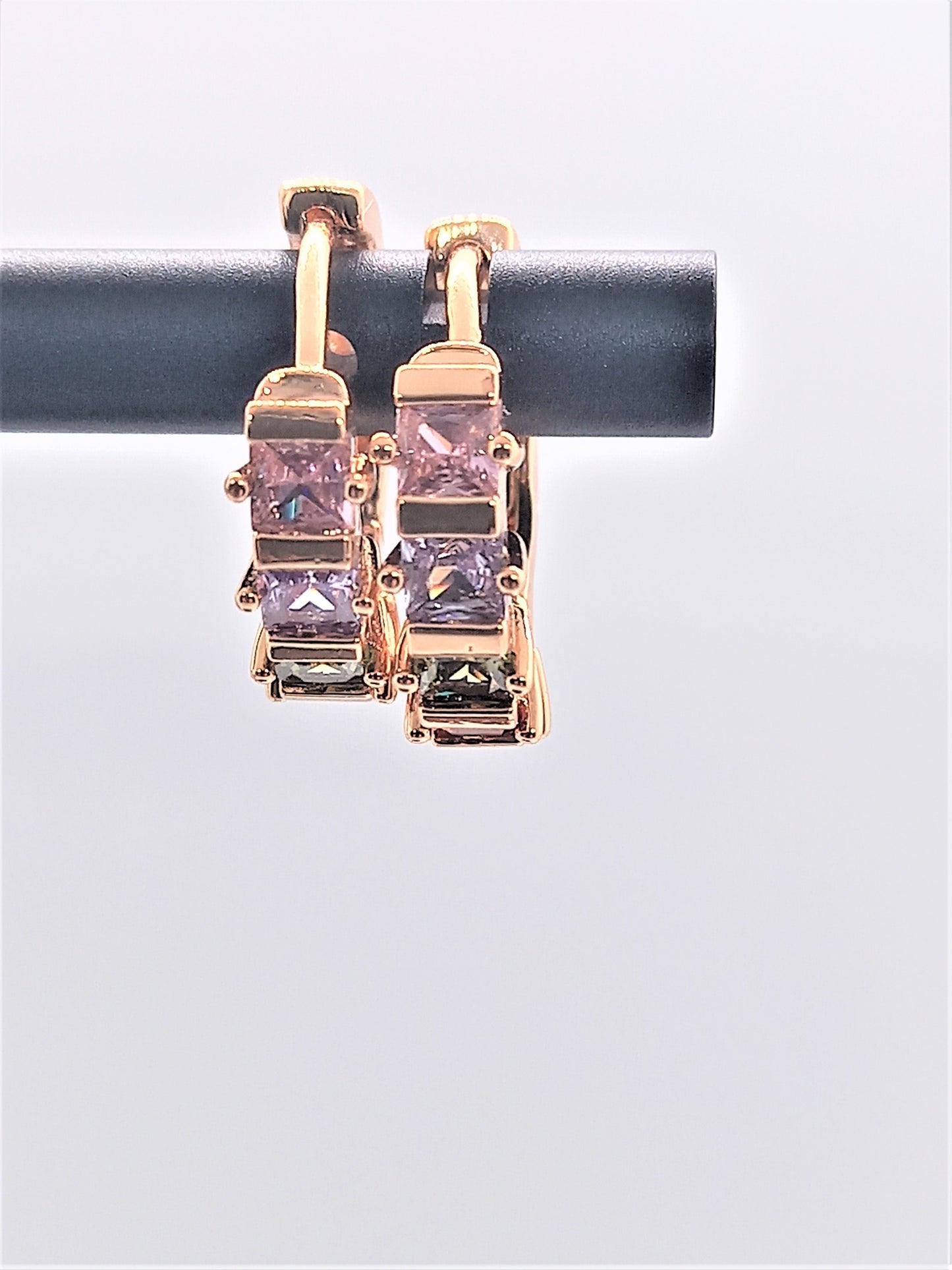 Gold filled Earrings -  Multi Coloured Cubic Zirconia