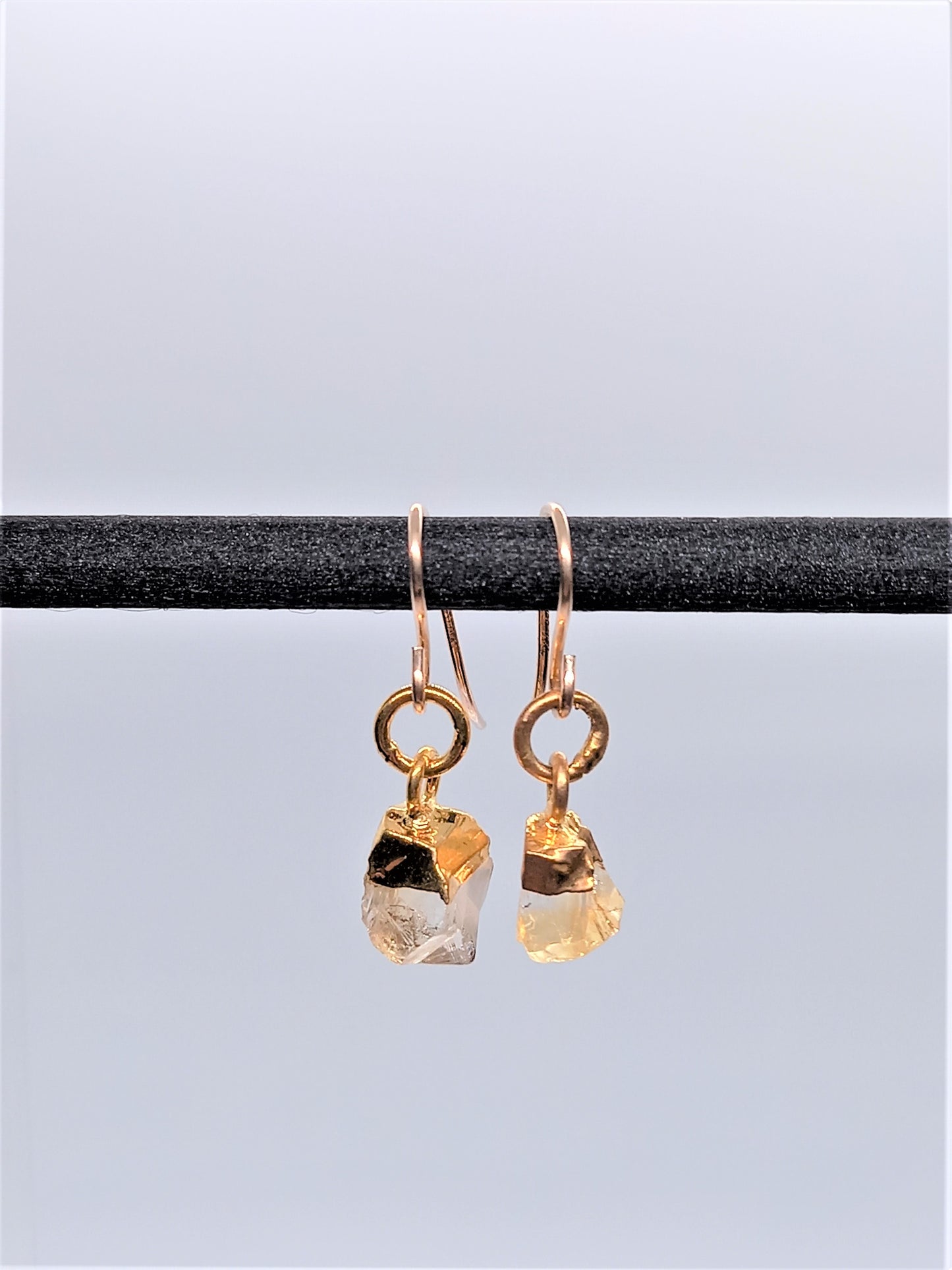 Birthstone Raw Gem Earrings - Citrine November