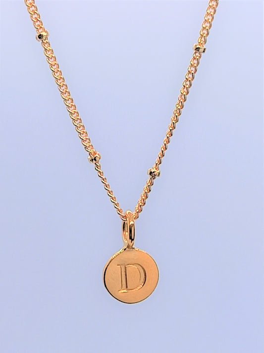 Gold Initial Charm Necklaces A-Z  - Initial Necklace D