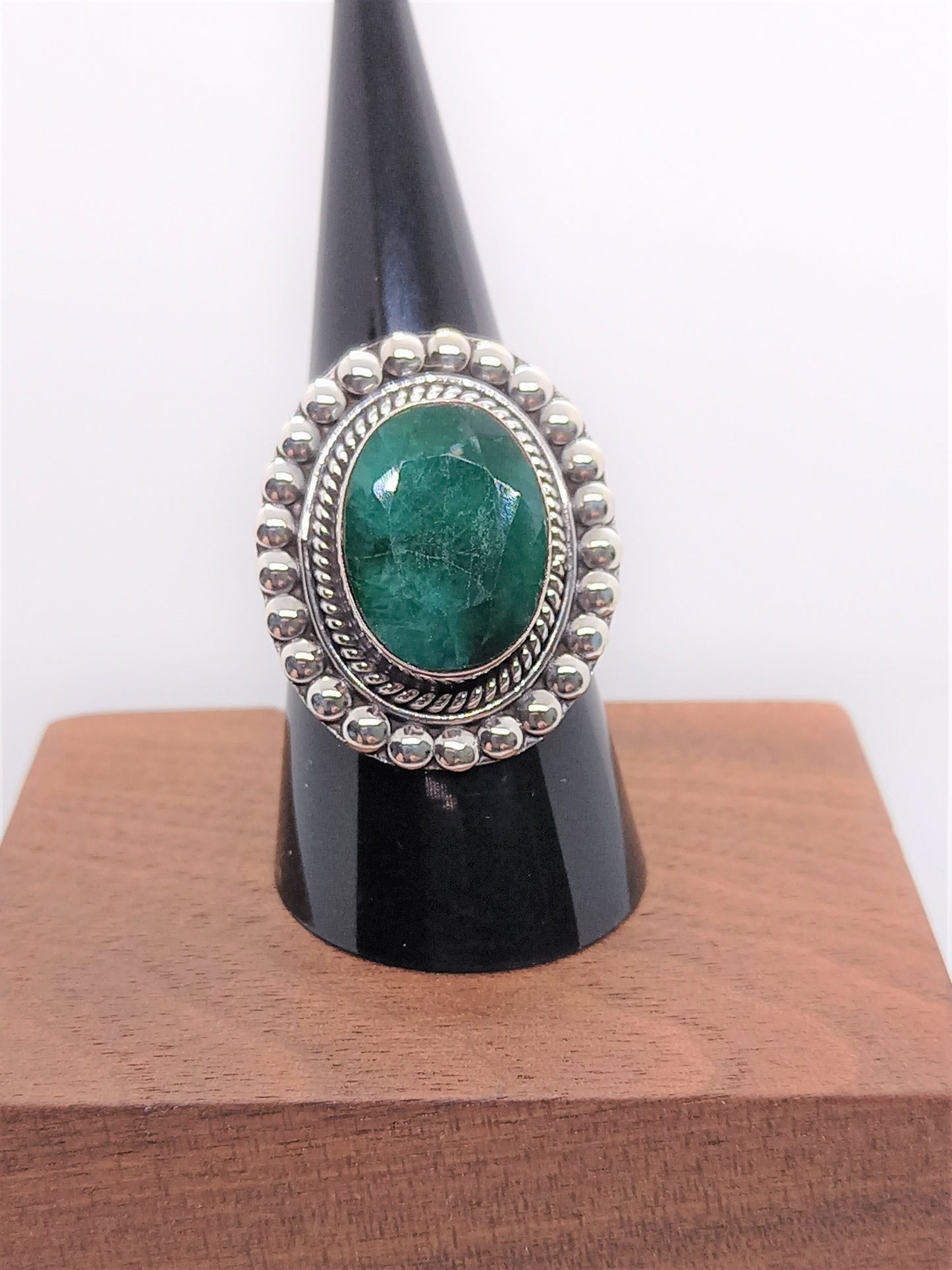 Sterling Silver Gemstone Rings - Emerald Rava Sterling Silver Ring