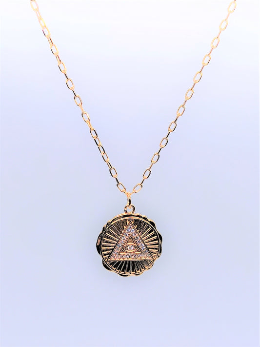 Gold Filled 108 Charm Necklaces - Eye of Providence