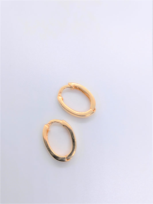 Gold filled Earrings - Oval Hoops