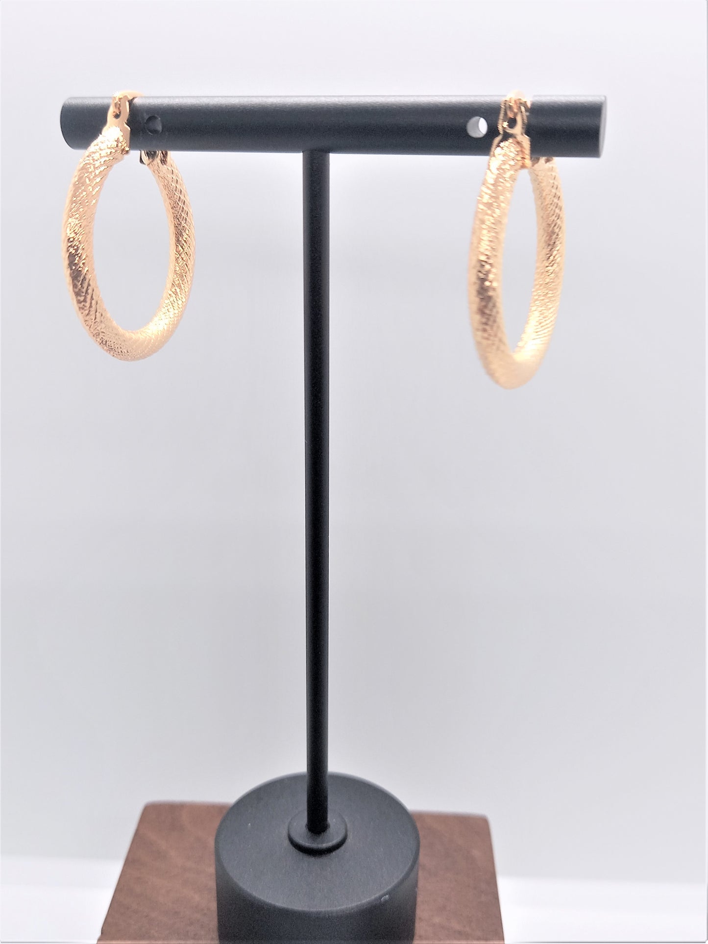 Gold filled Earrings - Texture Hoops