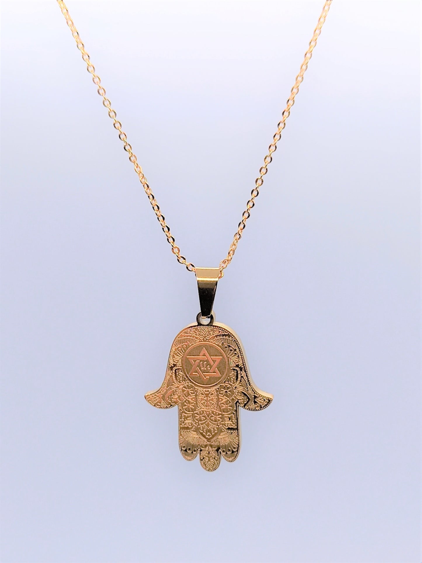 Gold Filled 108 Charm Necklaces - Hamsa Hand