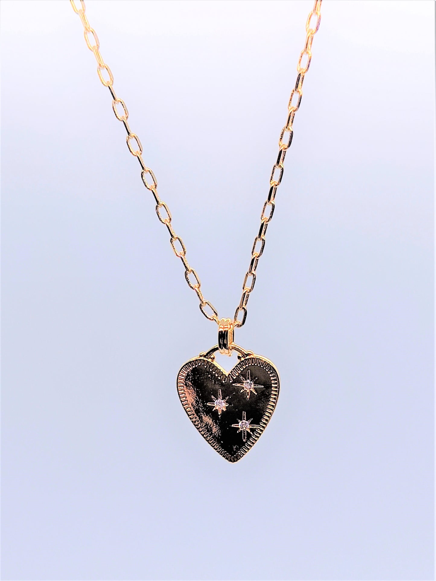 Gold Filled 108 Charm Necklaces - Heart Cubic ZIrconia