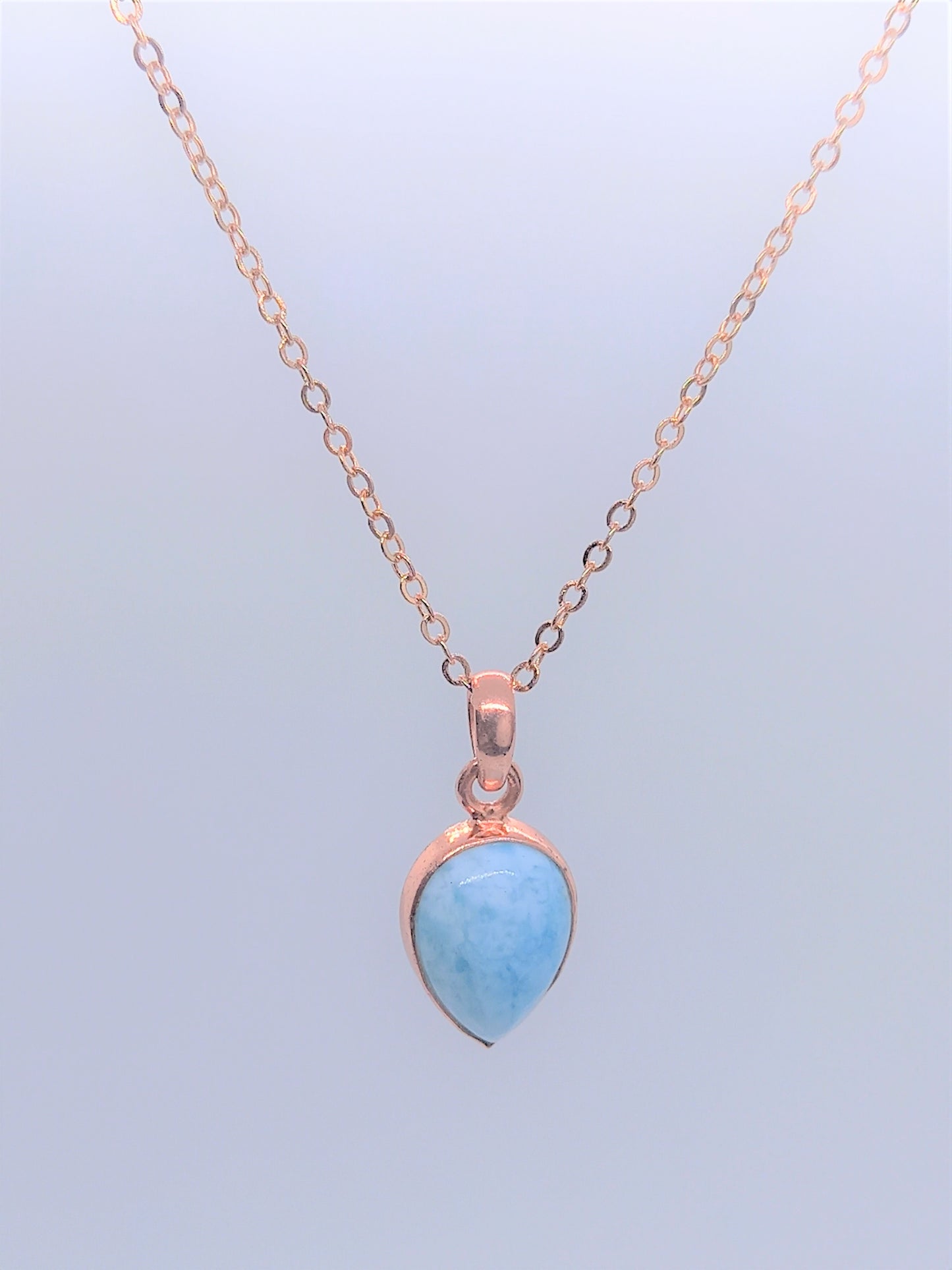 Serenity Jewellery - Rose Gold Larimar on Rose Gold Chain