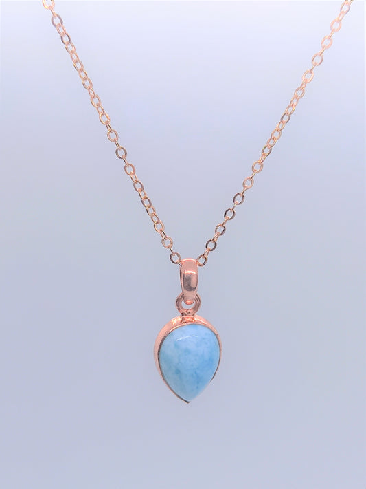 Serenity Jewellery - Rose Gold Larimar on Rose Gold Chain