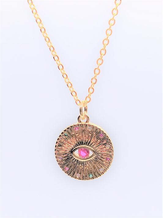 Gold Filled 108 Charm Necklaces - Ruby Eye