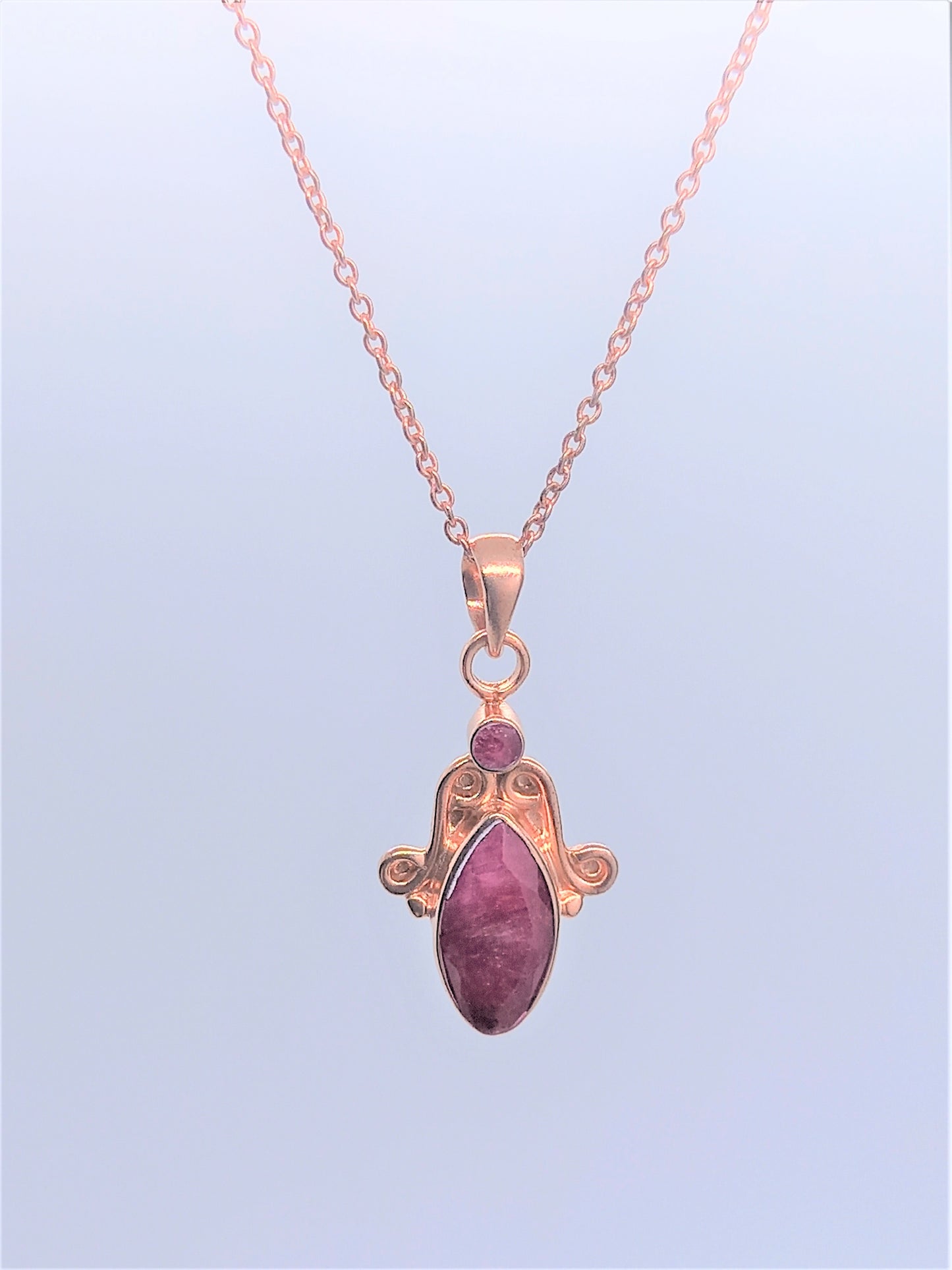 Serenity Jewellery - Ruby on Rose Gold Chain