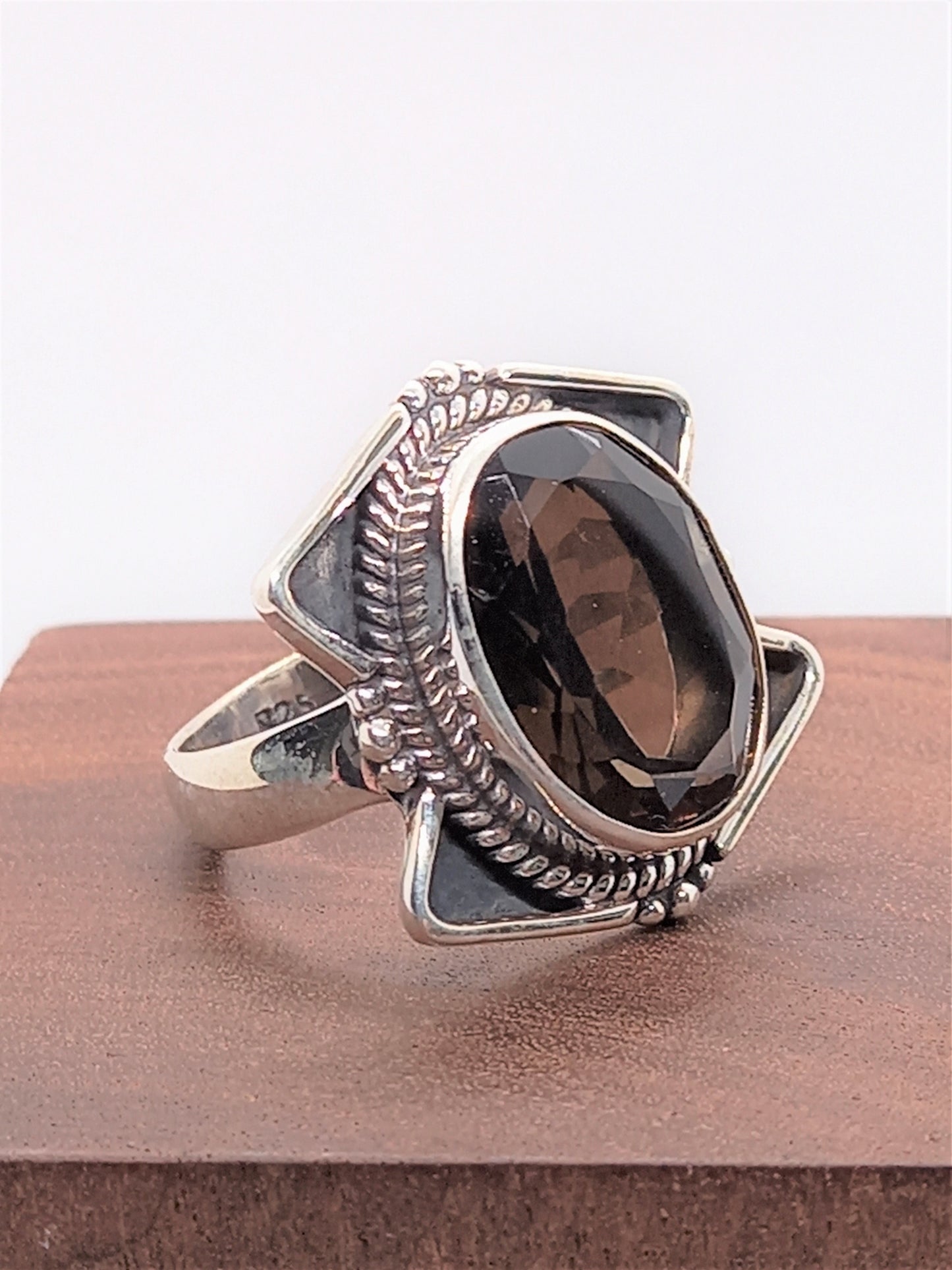 Sterling Silver Gemstone Rings - Smokey Quartz Sterling Silver Ring