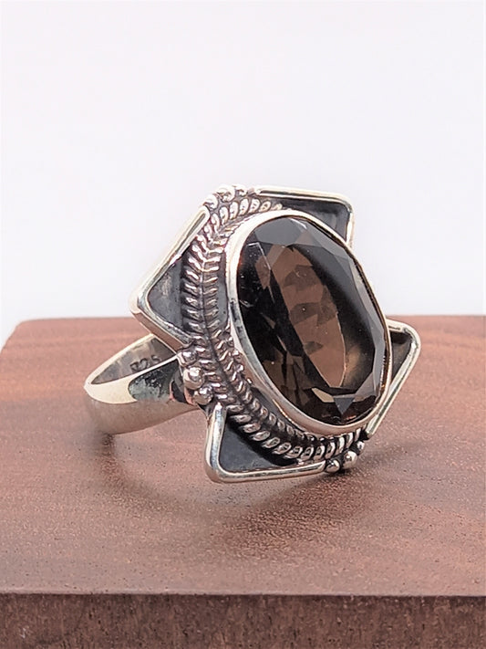 Sterling Silver Gemstone Rings - Smokey Quartz Sterling Silver Ring